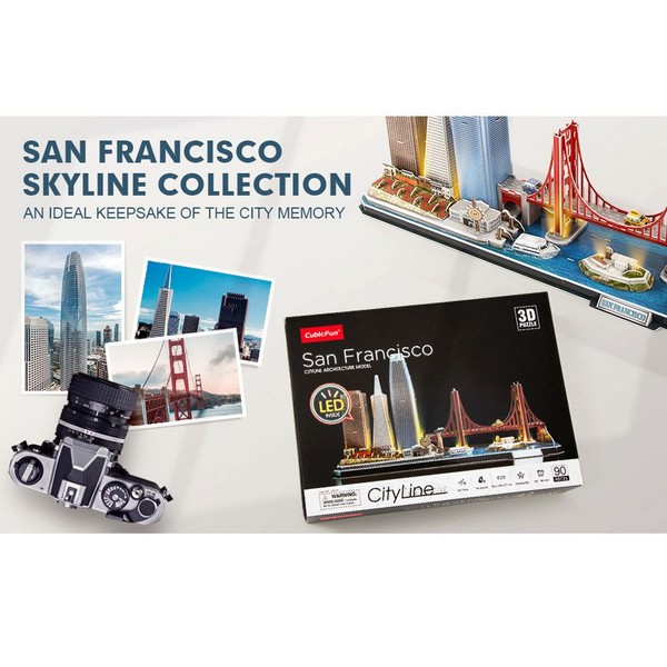 Продукт Cubic Fun - Пъзел 3D Cityline San Francisco 90ч. с LED светлини  - 0 - BG Hlapeta